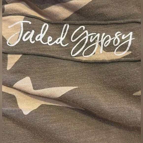 Jaded Gypsy Olive Off White Star Gazer Duster Women's OS - Picture 6 of 6